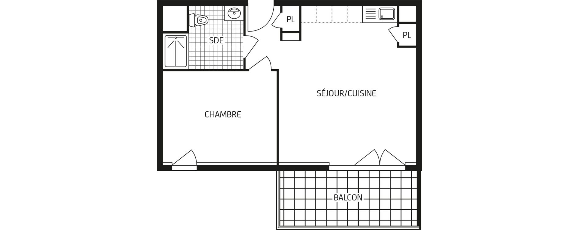 Appartement T2 de 44,64 m2 aux Sables-D'Olonne Arago