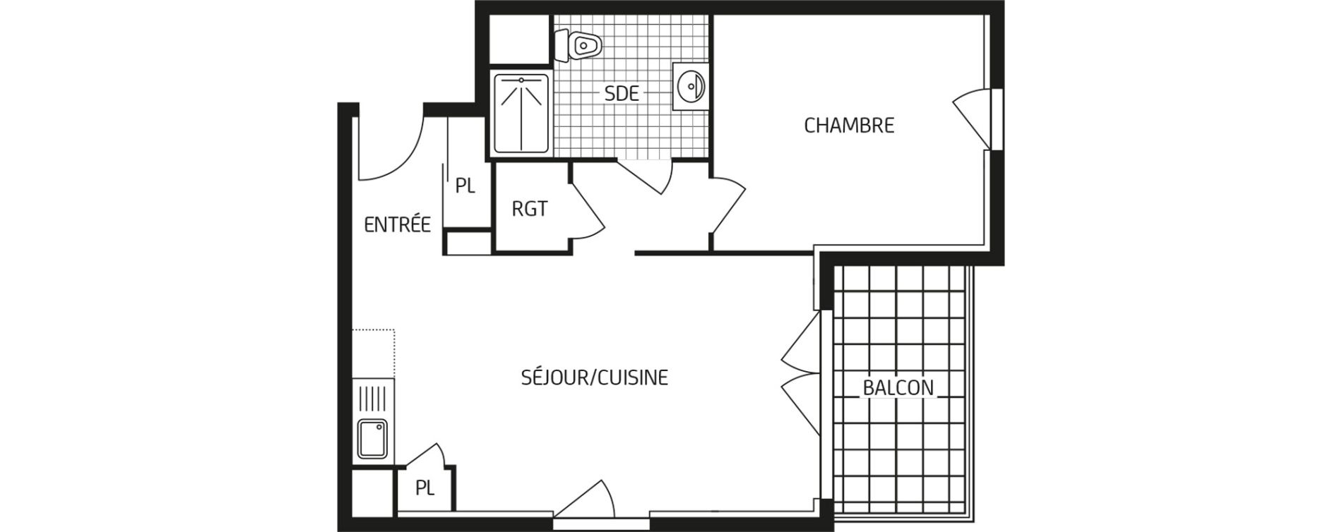 Appartement T2 de 46,56 m2 aux Sables-D'Olonne Arago