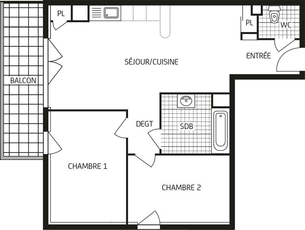 Plan Appartement T3 De 60 42 M² Neuf Résidence « Villa Olonna Aux