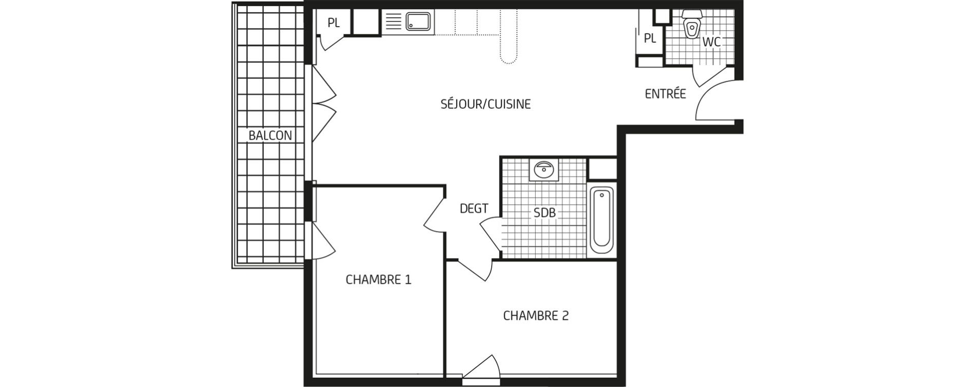 Appartement T3 de 60,42 m2 aux Sables-D'Olonne Arago
