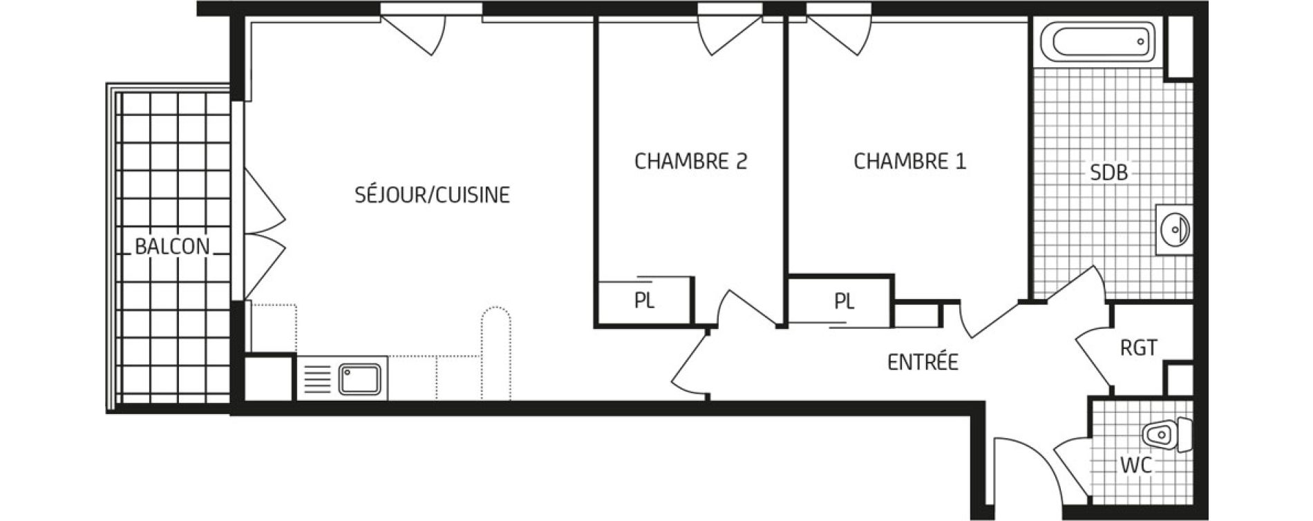 Appartement T3 de 62,98 m2 aux Sables-D'Olonne Arago