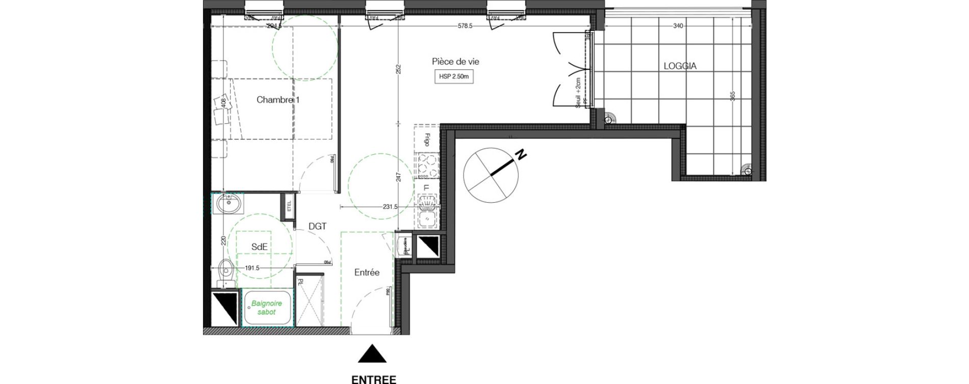 Appartement T2 de 43,70 m2 &agrave; Montaigu Centre