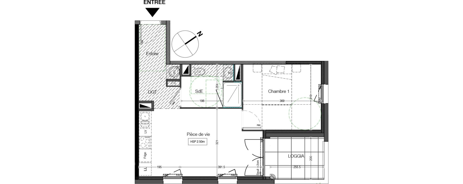 Appartement T2 de 40,60 m2 &agrave; Montaigu Centre