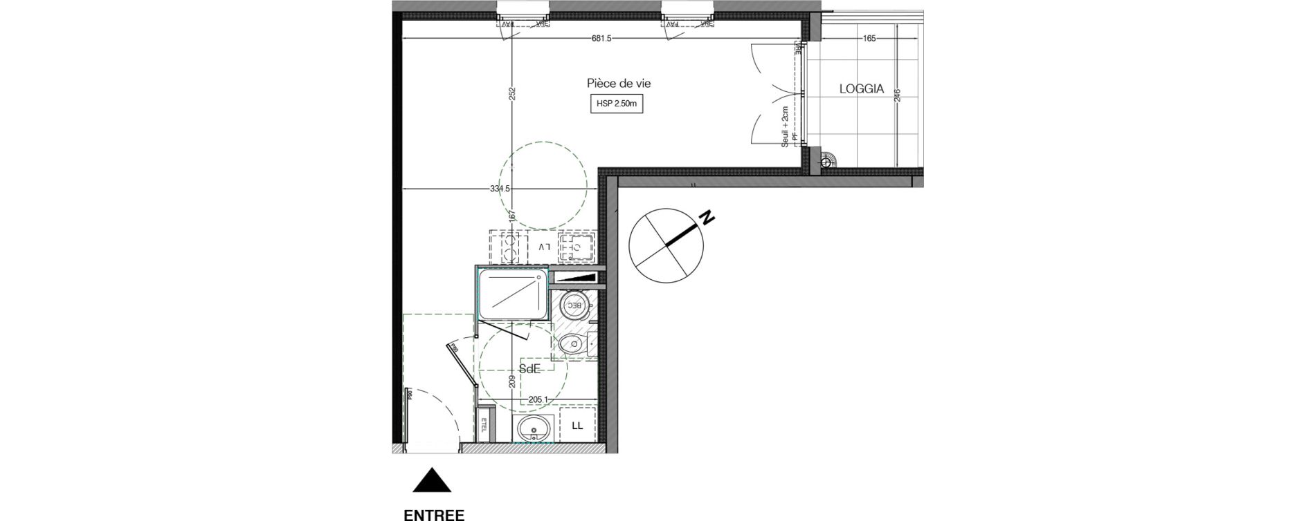 Appartement T1 de 32,30 m2 &agrave; Montaigu Centre