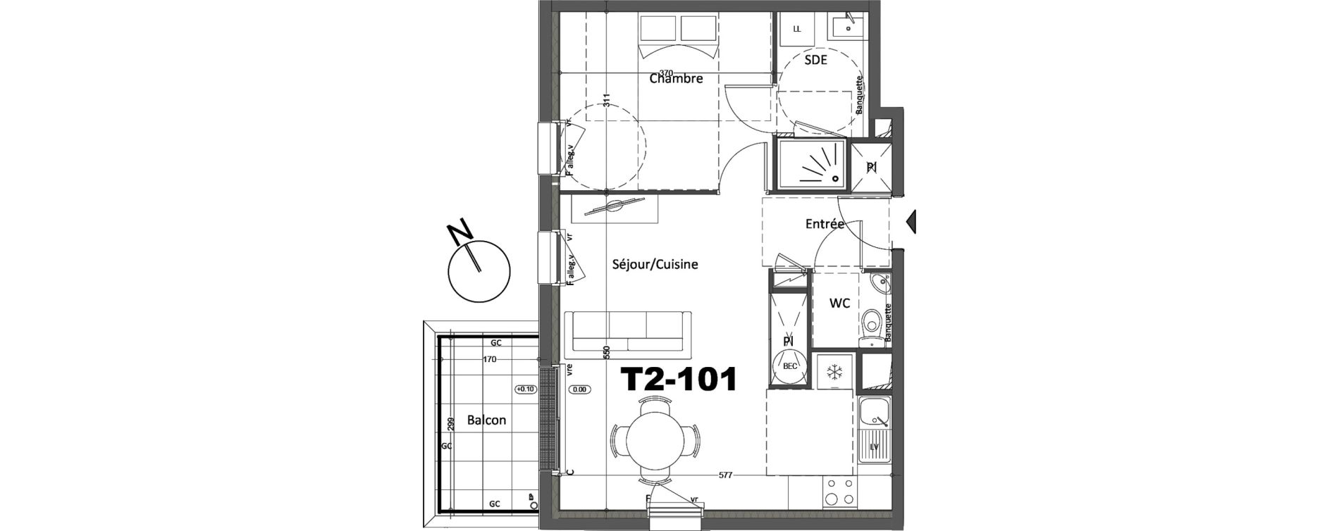 Appartement T2 de 47,30 m2 &agrave; Montaigu Saint-hilaire-de-loulay