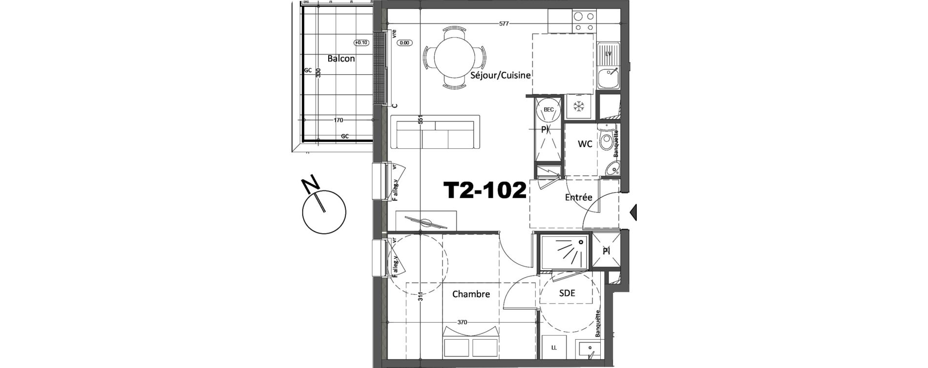 Appartement T2 de 47,40 m2 &agrave; Montaigu Saint-hilaire-de-loulay
