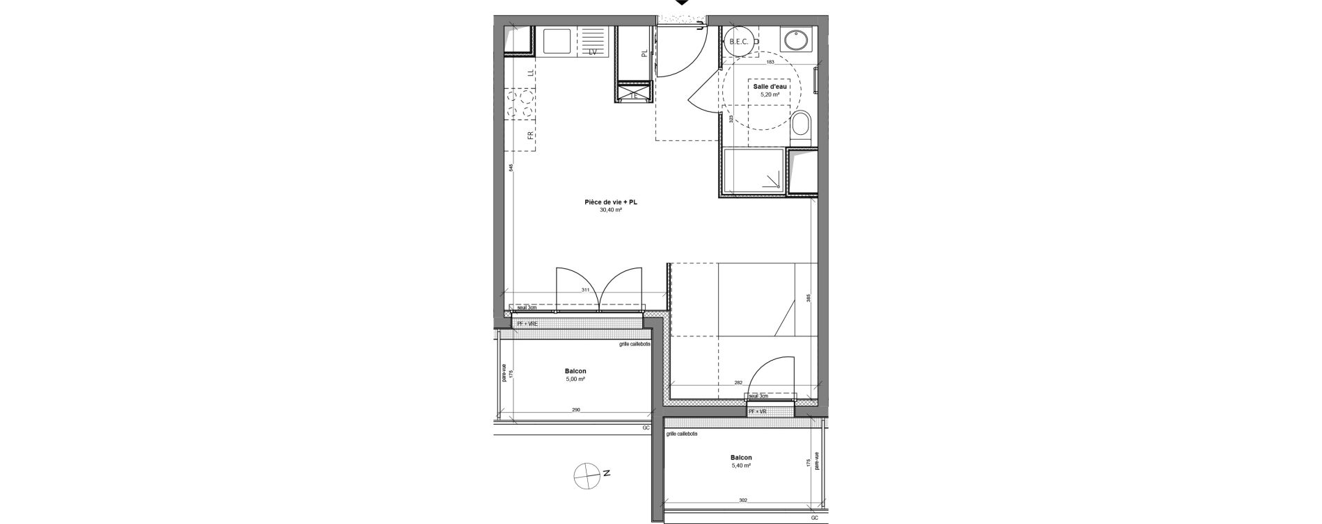 Appartement T1 de 35,60 m2 &agrave; Montaigu Centre