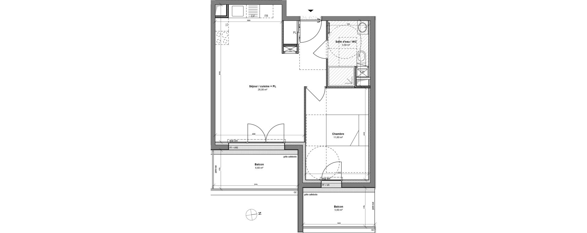 Appartement T2 de 42,60 m2 &agrave; Montaigu Centre