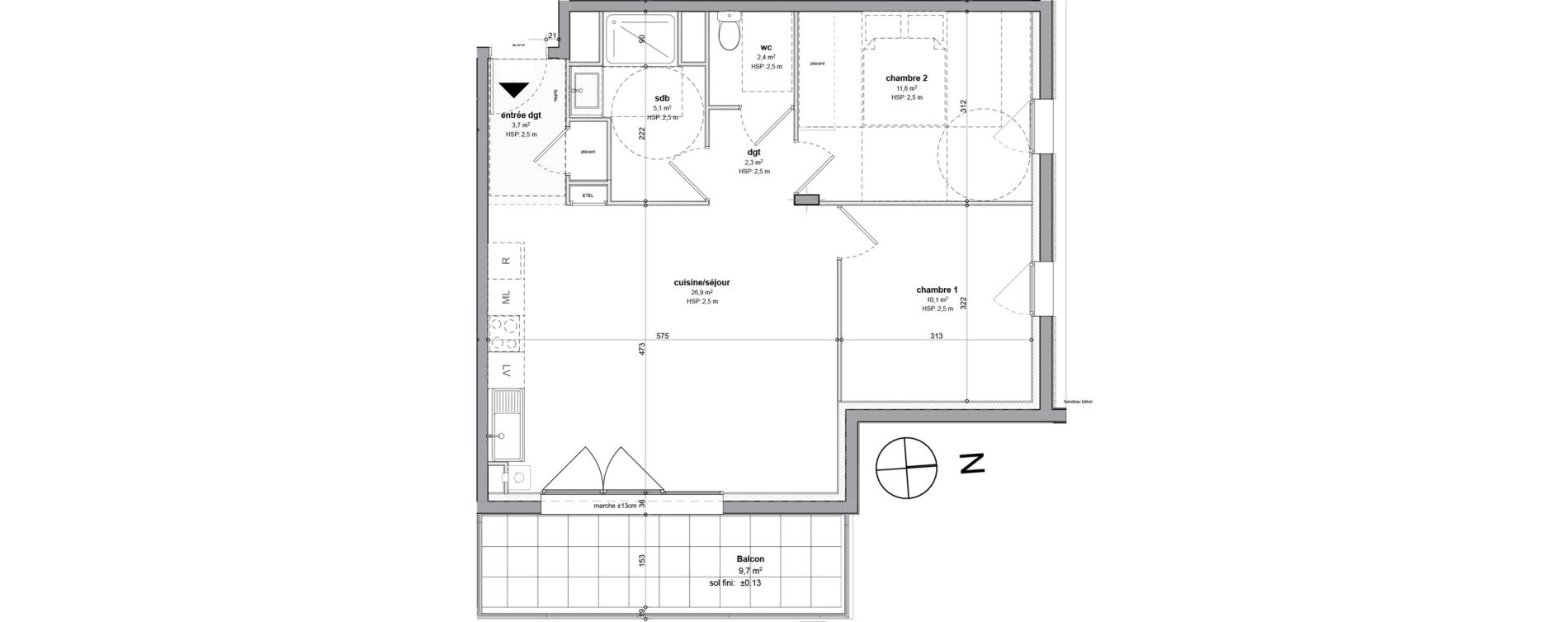 Appartement T3 de 61,50 m2 &agrave; Notre-Dame-De-Monts Centre