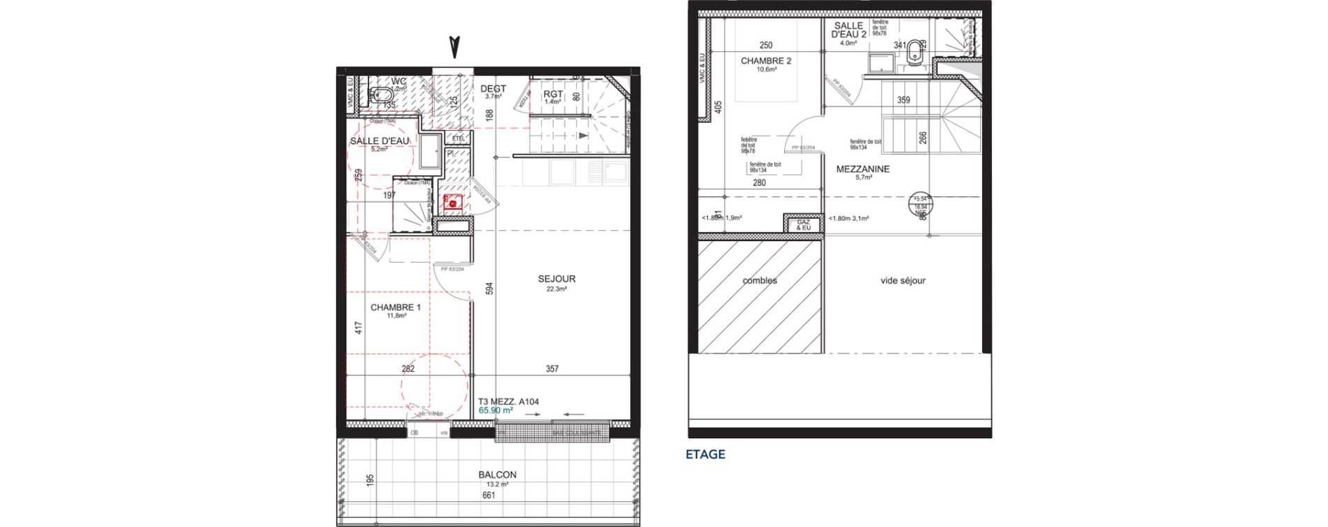 Duplex T3 de 65,90 m2 &agrave; Saint-Gilles-Croix-De-Vie Saint gilles