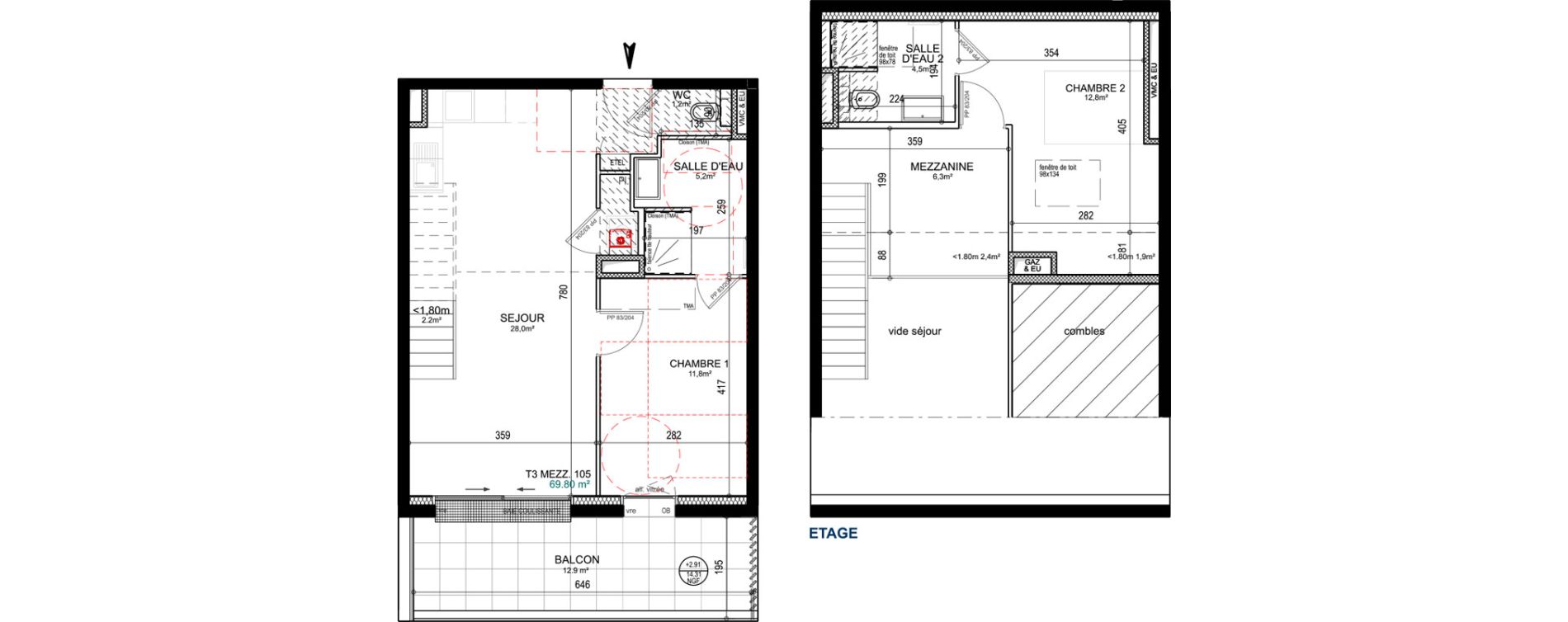 Duplex T3 de 69,80 m2 &agrave; Saint-Gilles-Croix-De-Vie Saint gilles