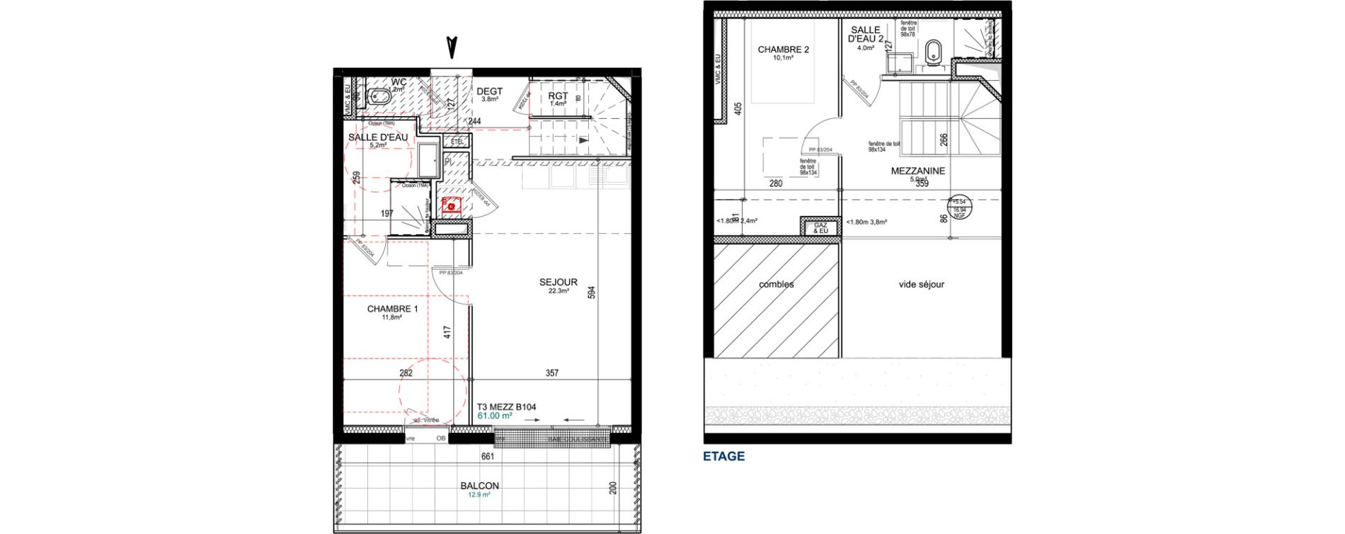 Duplex T3 de 61,00 m2 &agrave; Saint-Gilles-Croix-De-Vie Saint gilles