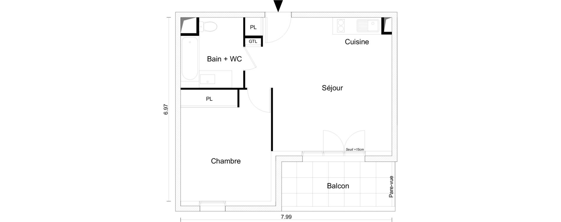 Appartement T2 de 45,34 m2 &agrave; Saint-Gilles-Croix-De-Vie Saint gilles