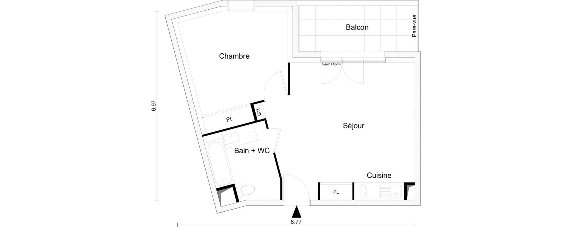 Appartement T2 de 45,11 m2 &agrave; Saint-Gilles-Croix-De-Vie Saint gilles