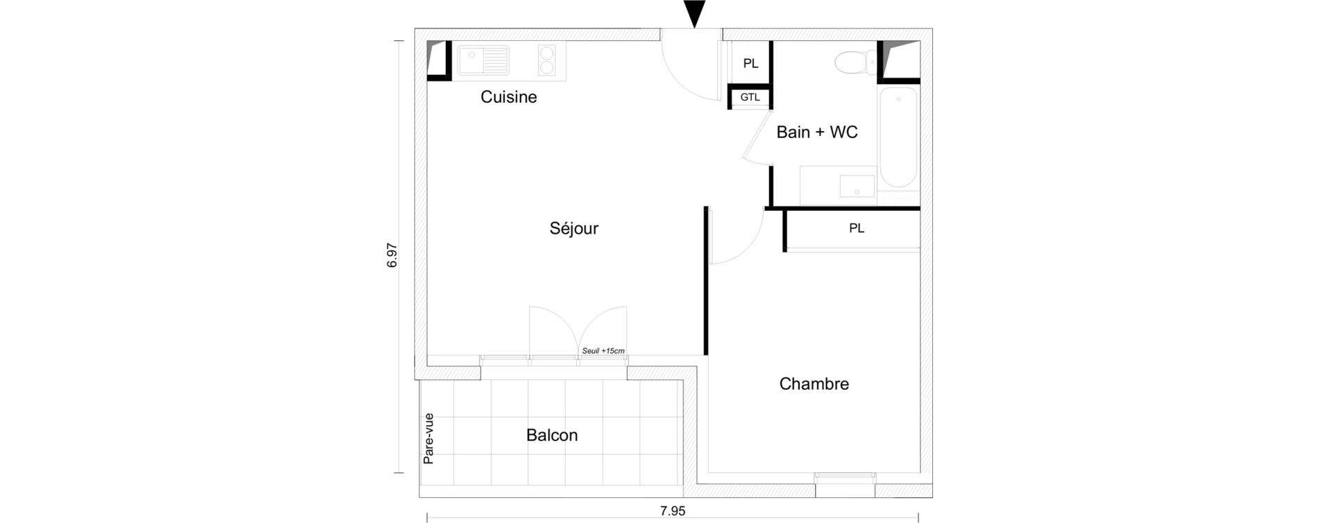 Appartement T2 de 45,13 m2 &agrave; Saint-Gilles-Croix-De-Vie Saint gilles