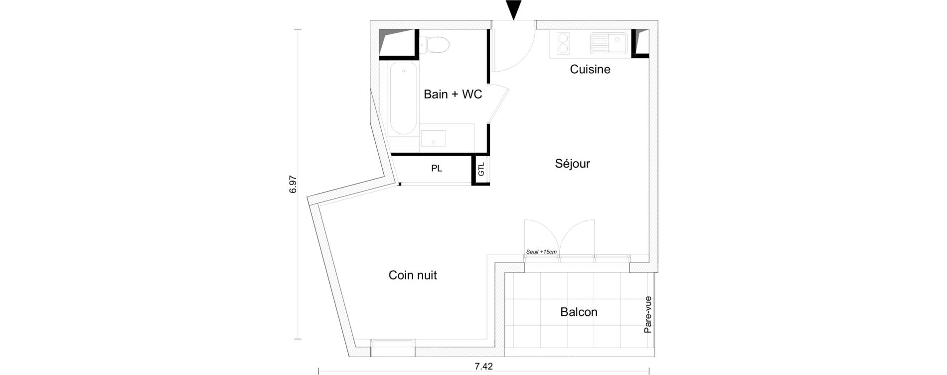 Appartement T1 bis de 36,51 m2 &agrave; Saint-Gilles-Croix-De-Vie Saint gilles