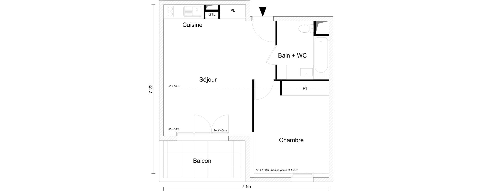 Appartement T2 de 45,91 m2 &agrave; Saint-Gilles-Croix-De-Vie Saint gilles
