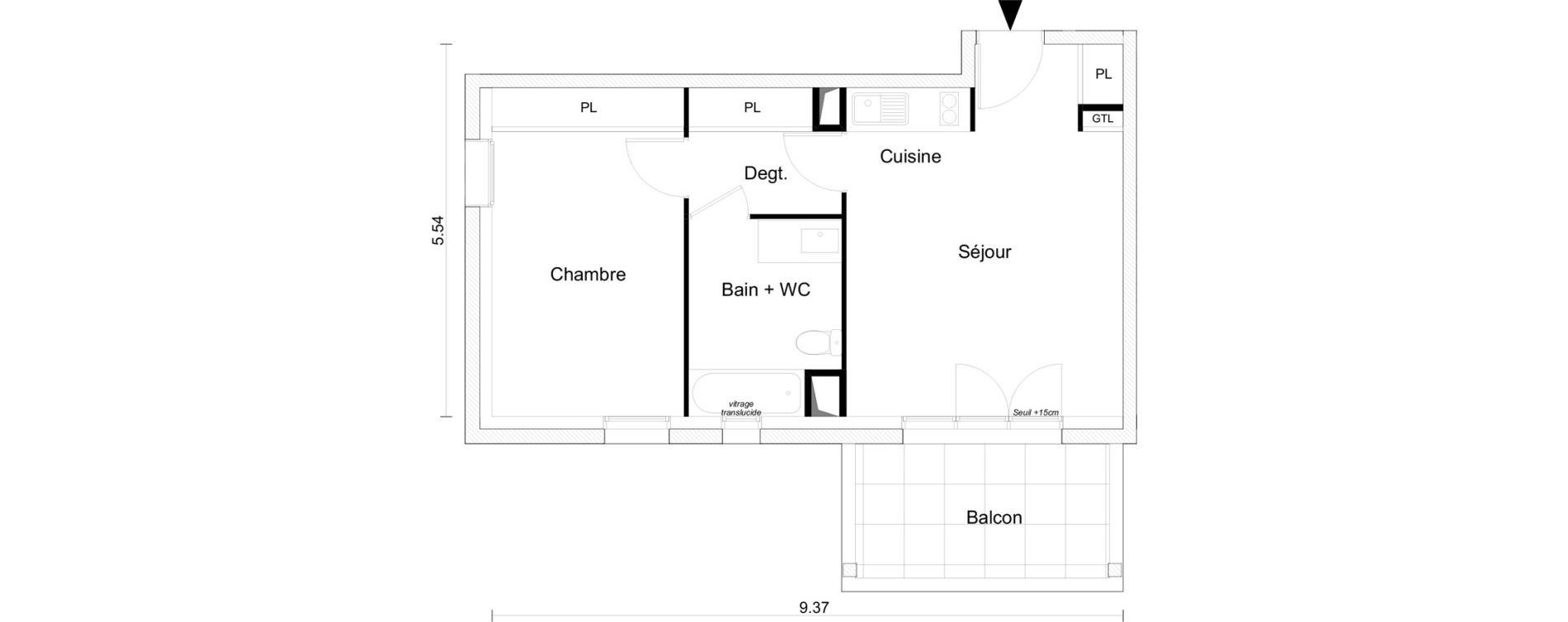 Appartement T2 de 45,47 m2 &agrave; Saint-Gilles-Croix-De-Vie Saint gilles