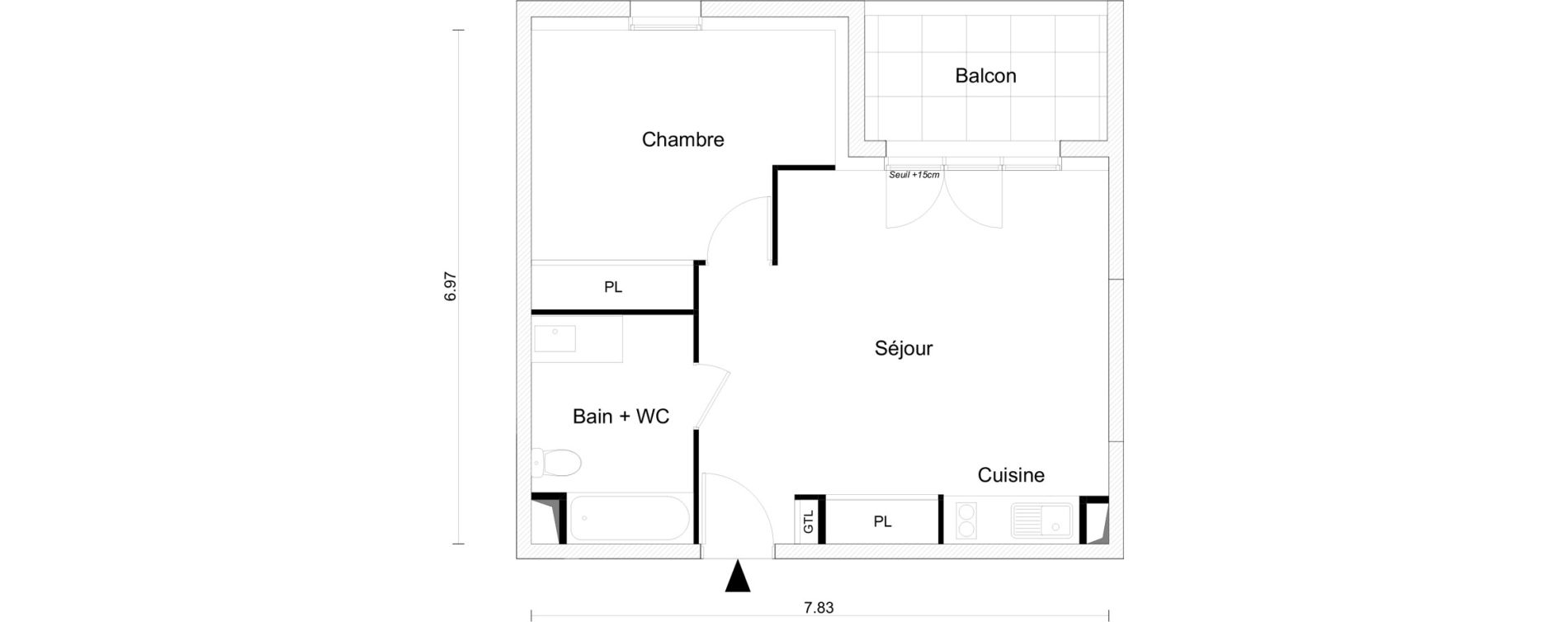 Appartement T2 de 45,96 m2 &agrave; Saint-Gilles-Croix-De-Vie Saint gilles