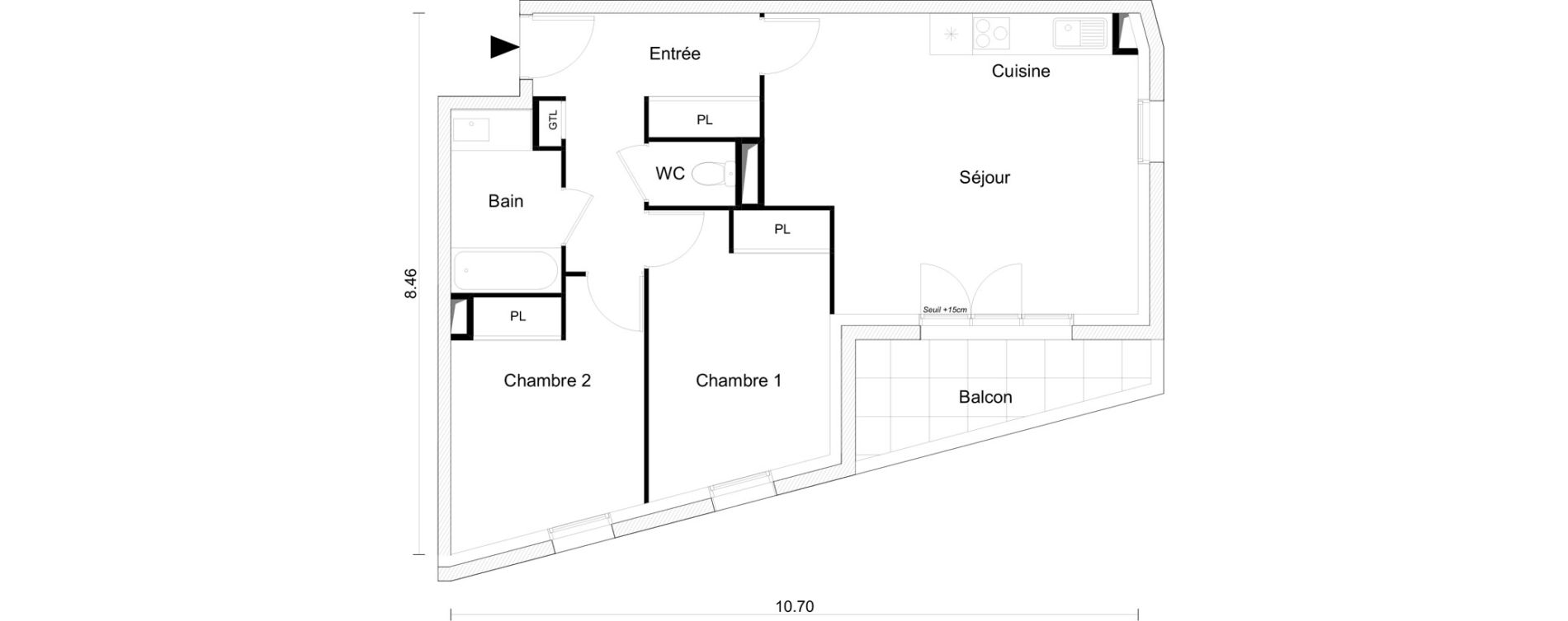 Appartement T3 de 63,09 m2 &agrave; Saint-Gilles-Croix-De-Vie Saint gilles