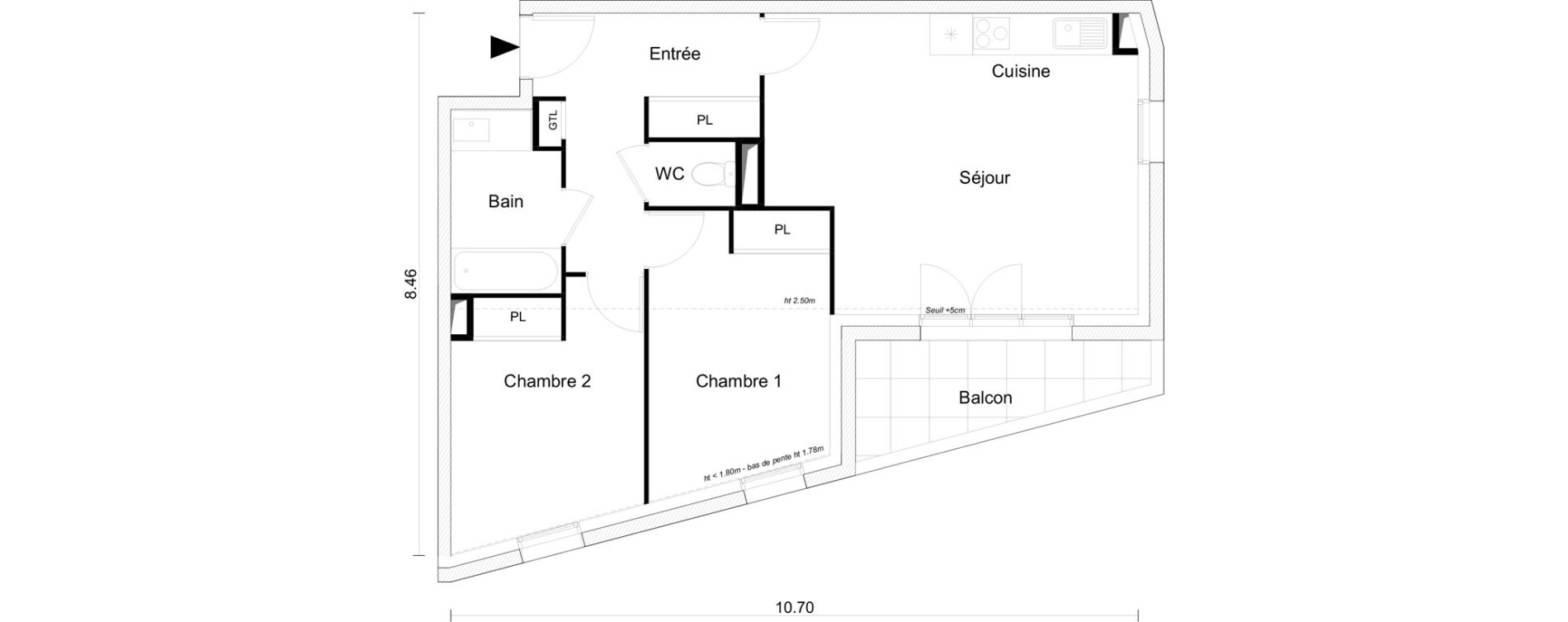 Appartement T3 de 62,97 m2 &agrave; Saint-Gilles-Croix-De-Vie Saint gilles