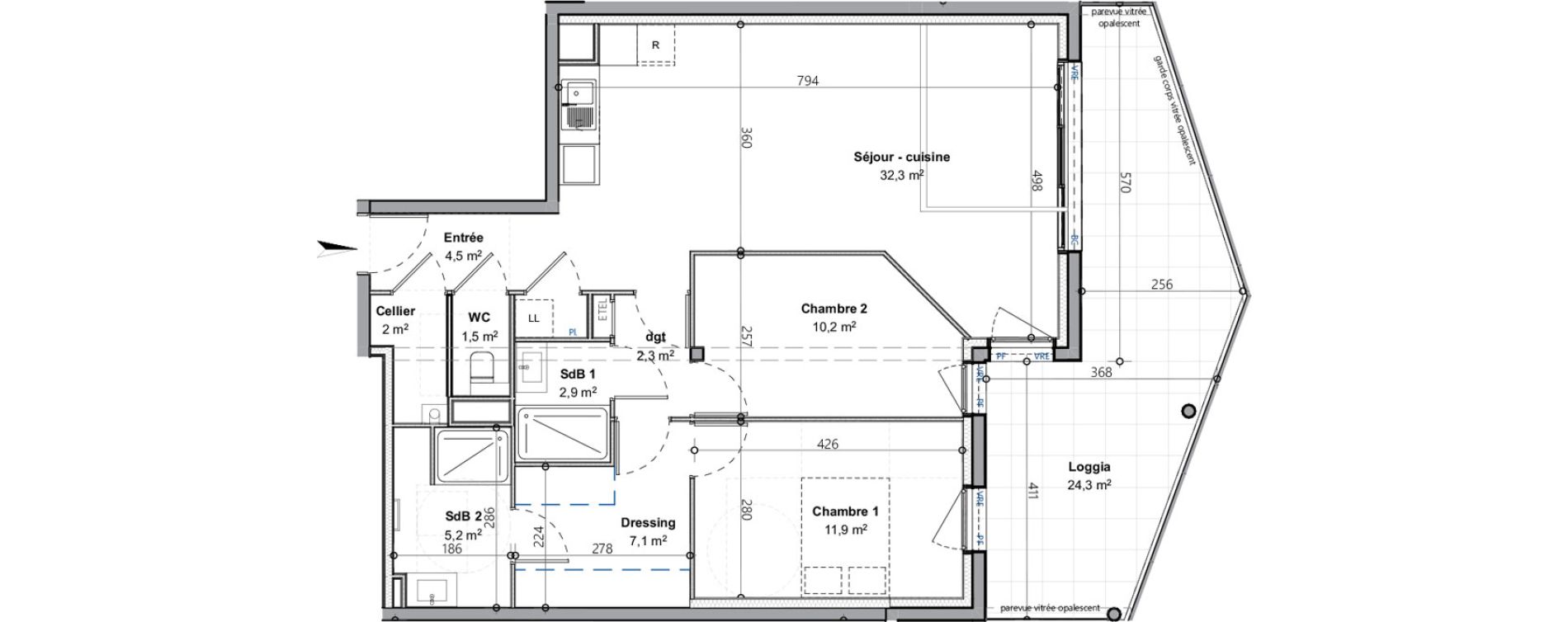 Appartement T3 de 79,90 m2 &agrave; Saint-Gilles-Croix-De-Vie Croix de vie