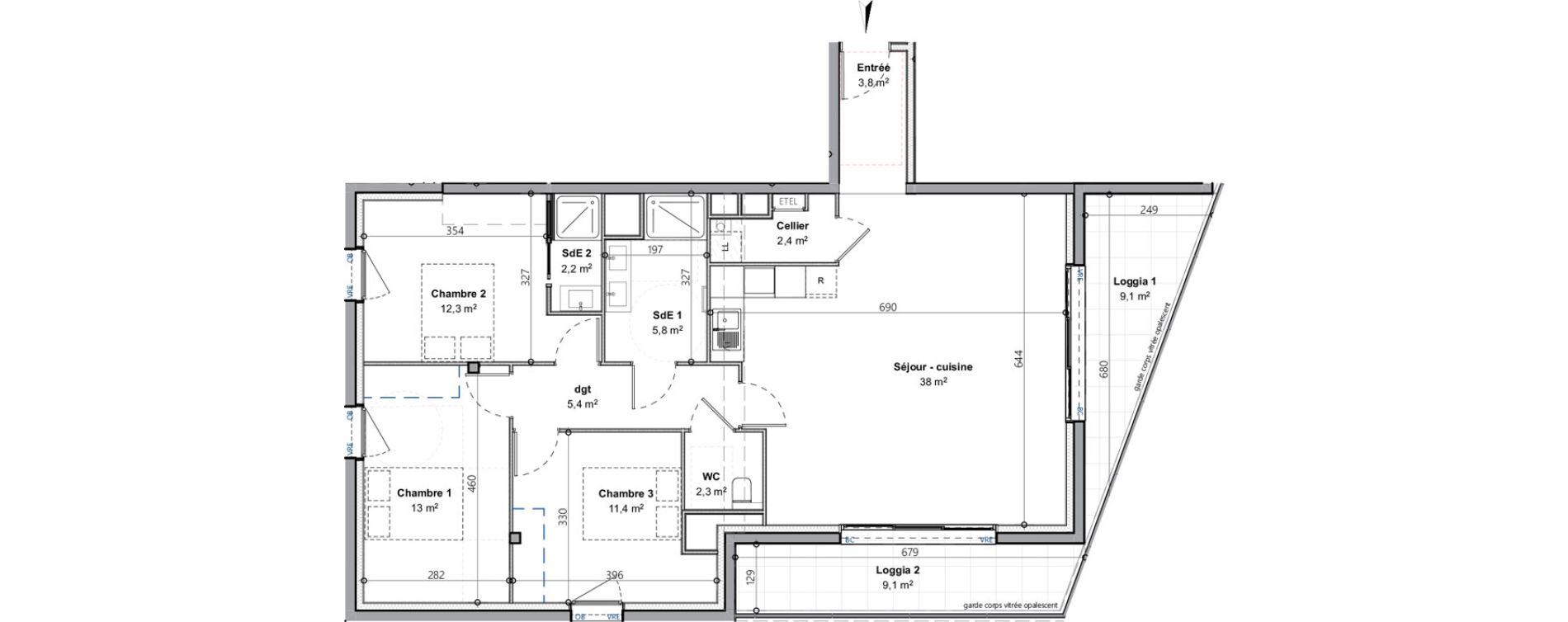 Appartement T4 de 96,60 m2 &agrave; Saint-Gilles-Croix-De-Vie Croix de vie