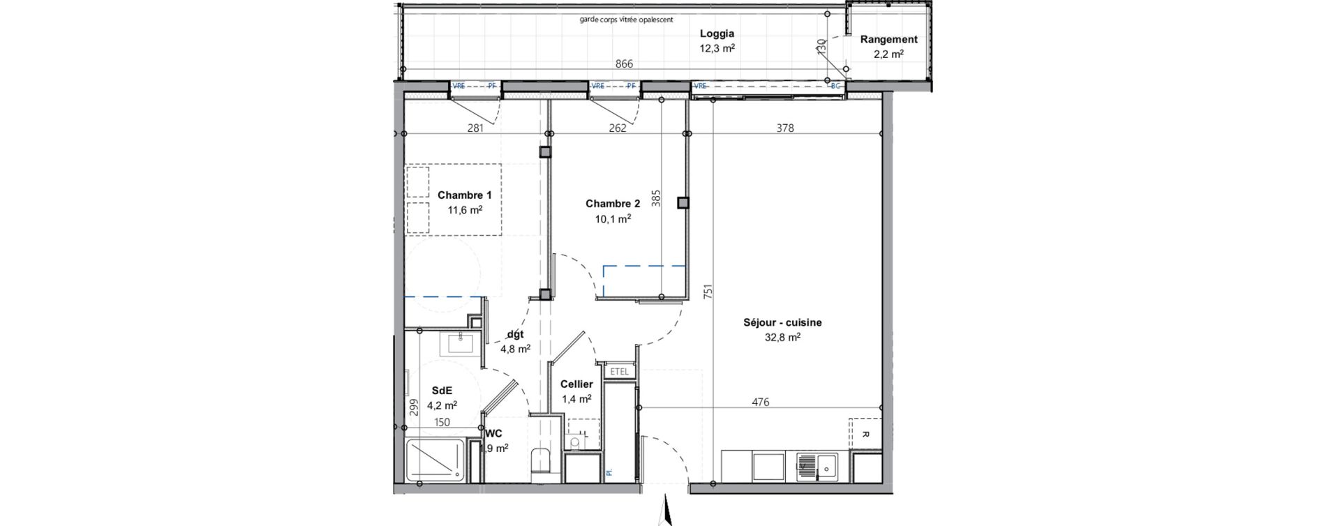 Appartement T3 de 66,80 m2 &agrave; Saint-Gilles-Croix-De-Vie Croix de vie