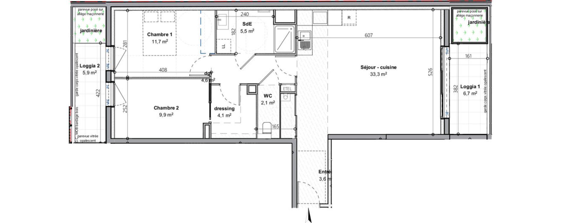 Appartement T3 de 74,80 m2 &agrave; Saint-Gilles-Croix-De-Vie Croix de vie