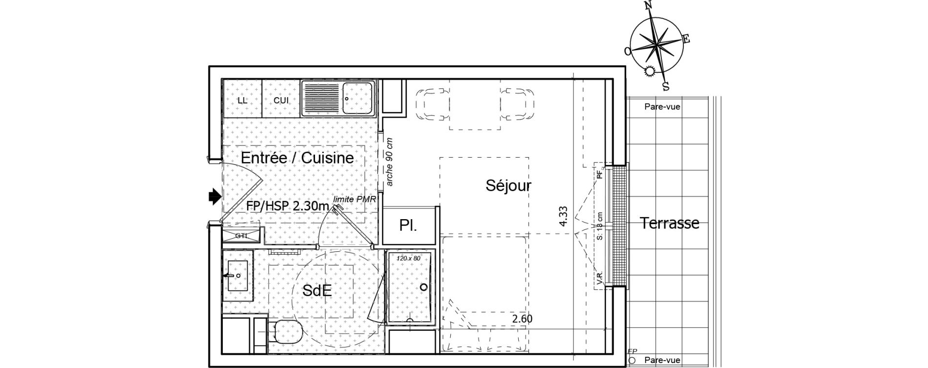 Appartement T1 de 24,31 m2 &agrave; Saint-Gilles-Croix-De-Vie Saint gilles