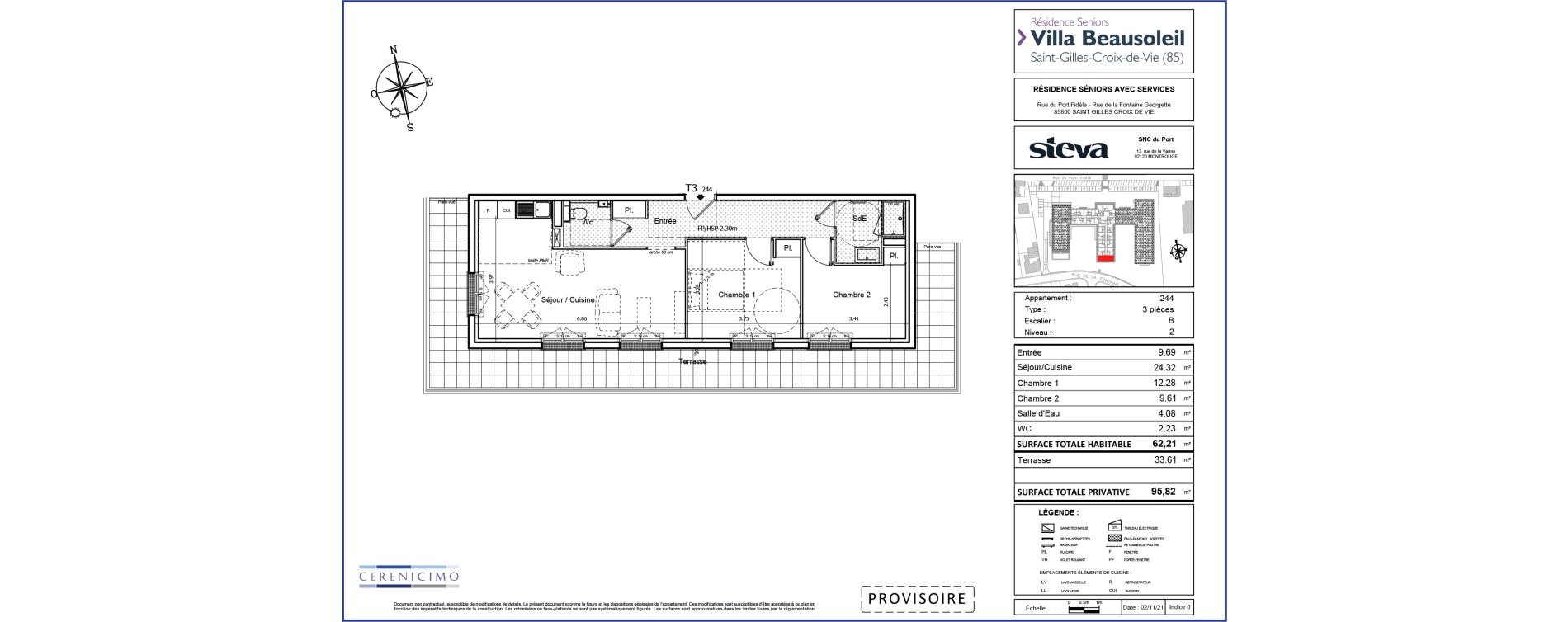 Appartement T3 de 62,21 m2 &agrave; Saint-Gilles-Croix-De-Vie Saint gilles