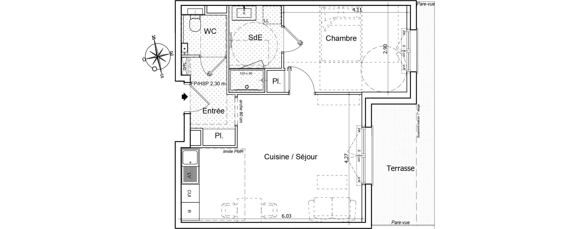Appartement T2 de 45,29 m2 &agrave; Saint-Gilles-Croix-De-Vie Saint gilles