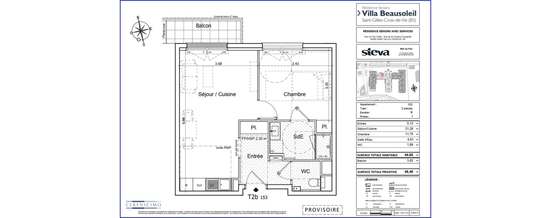 Appartement T2 de 44,66 m2 &agrave; Saint-Gilles-Croix-De-Vie Saint gilles