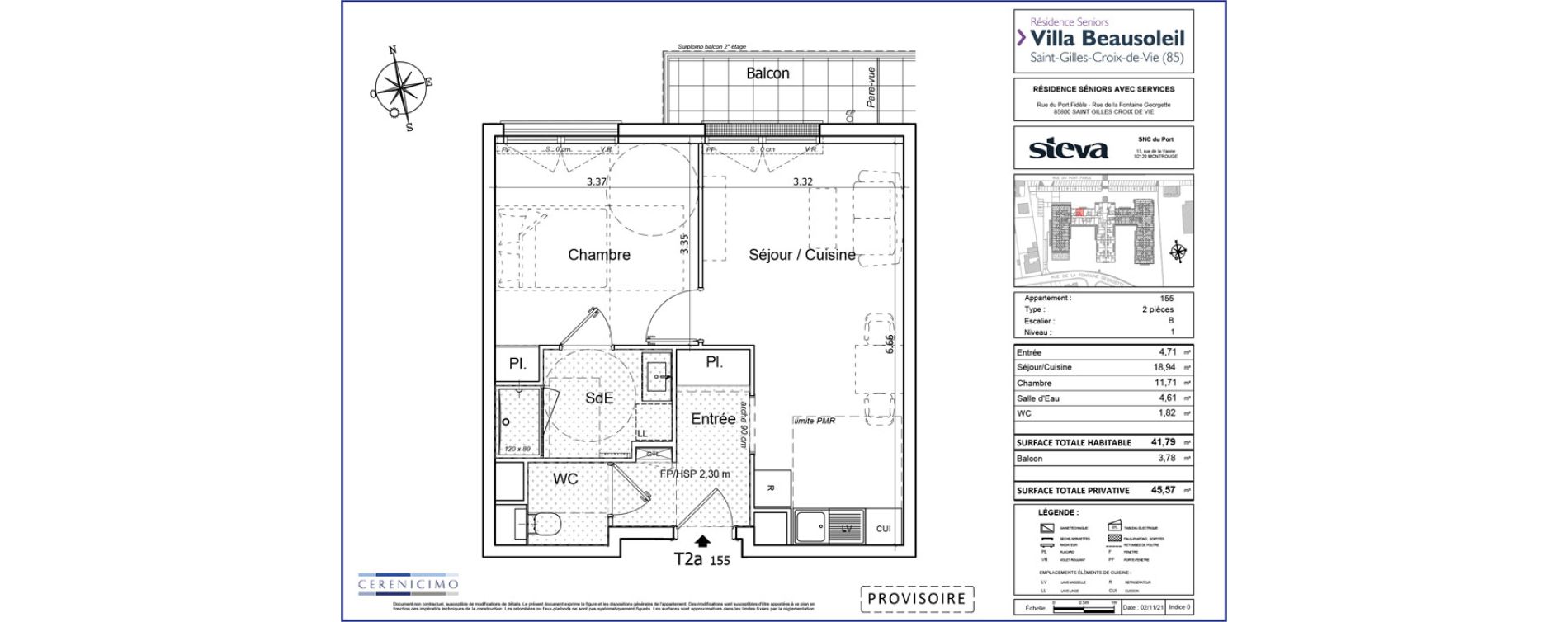 Appartement T2 de 41,79 m2 &agrave; Saint-Gilles-Croix-De-Vie Saint gilles