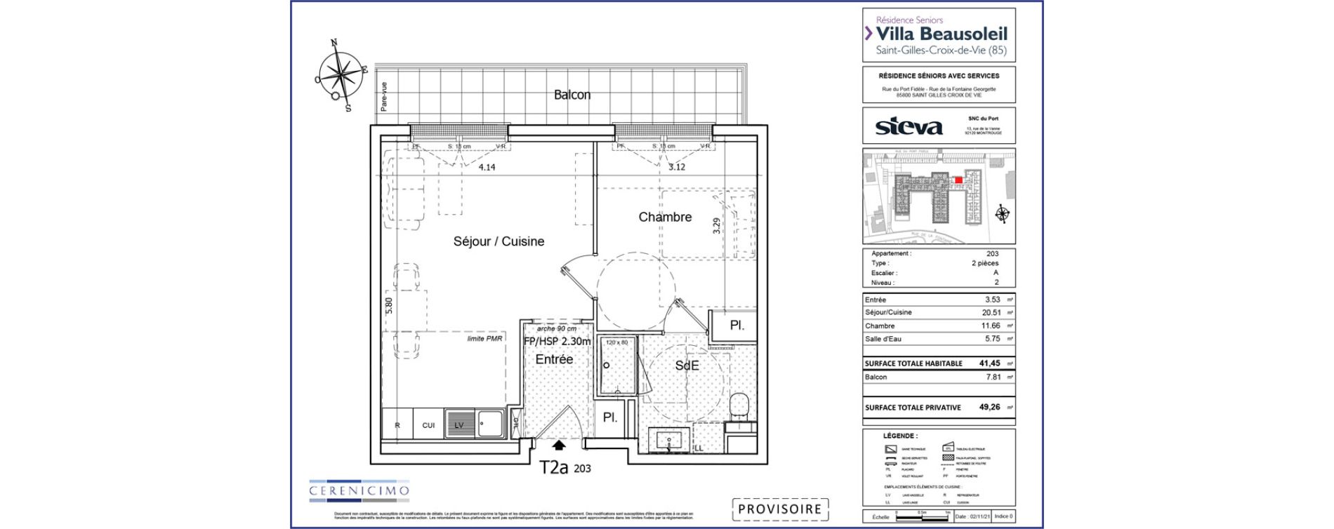 Appartement T2 de 41,45 m2 &agrave; Saint-Gilles-Croix-De-Vie Saint gilles