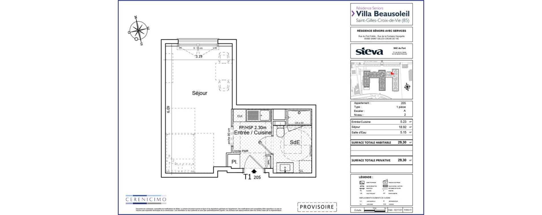Appartement T1 de 29,30 m2 &agrave; Saint-Gilles-Croix-De-Vie Saint gilles