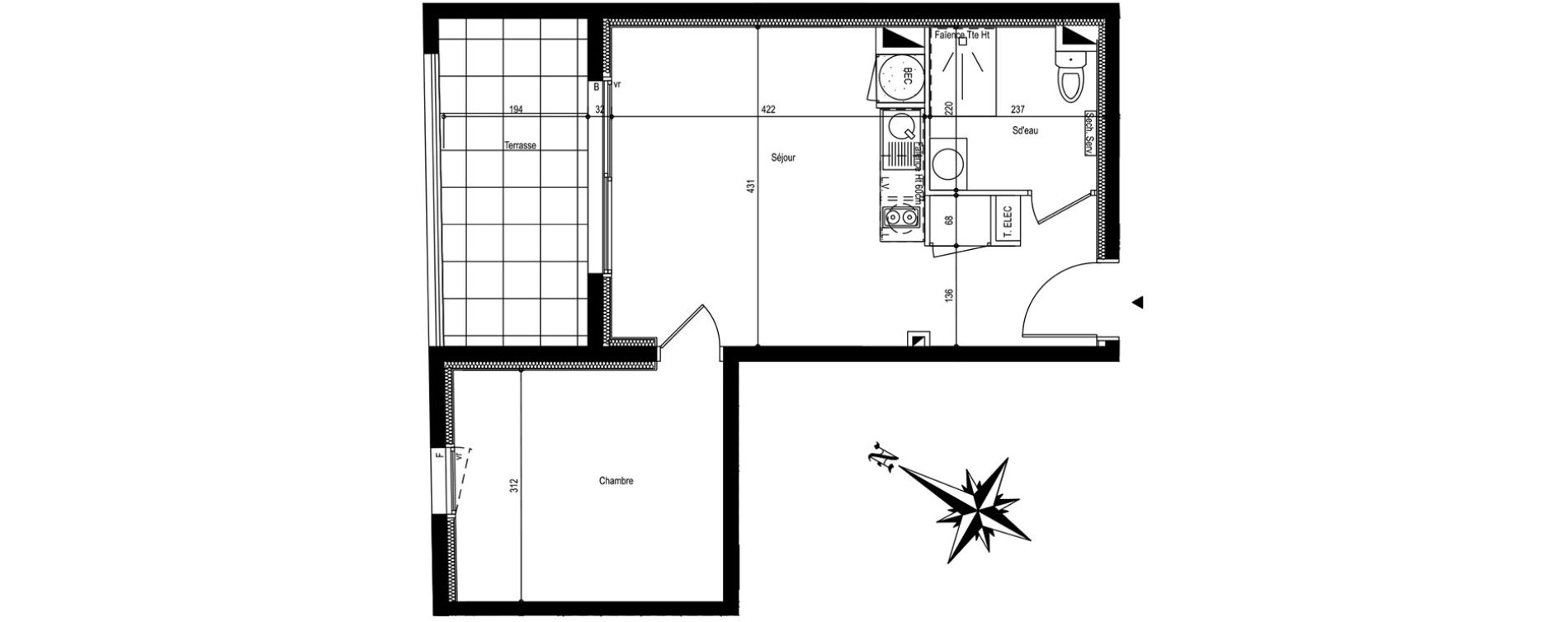 Appartement T2 de 38,50 m2 &agrave; Saint-Hilaire-De-Riez Centre