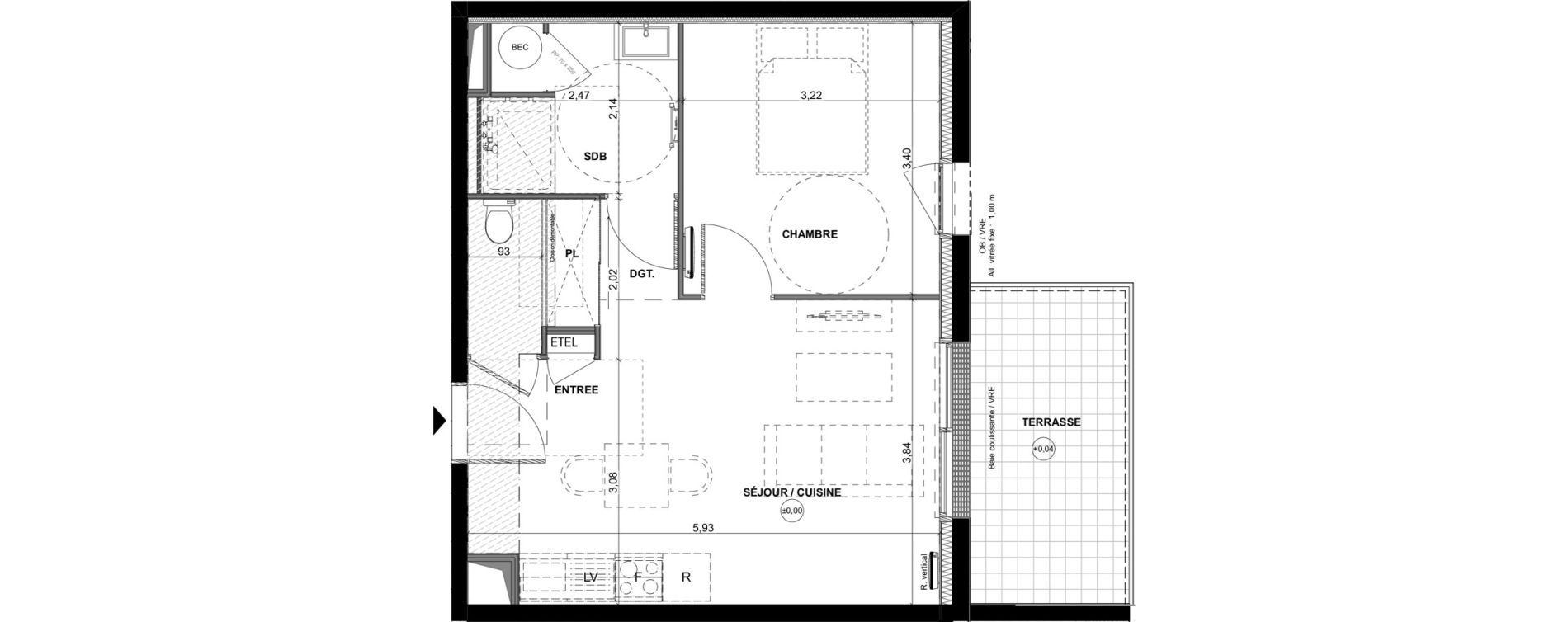 Appartement T2 de 41,11 m2 &agrave; Saint-Hilaire-De-Riez Centre