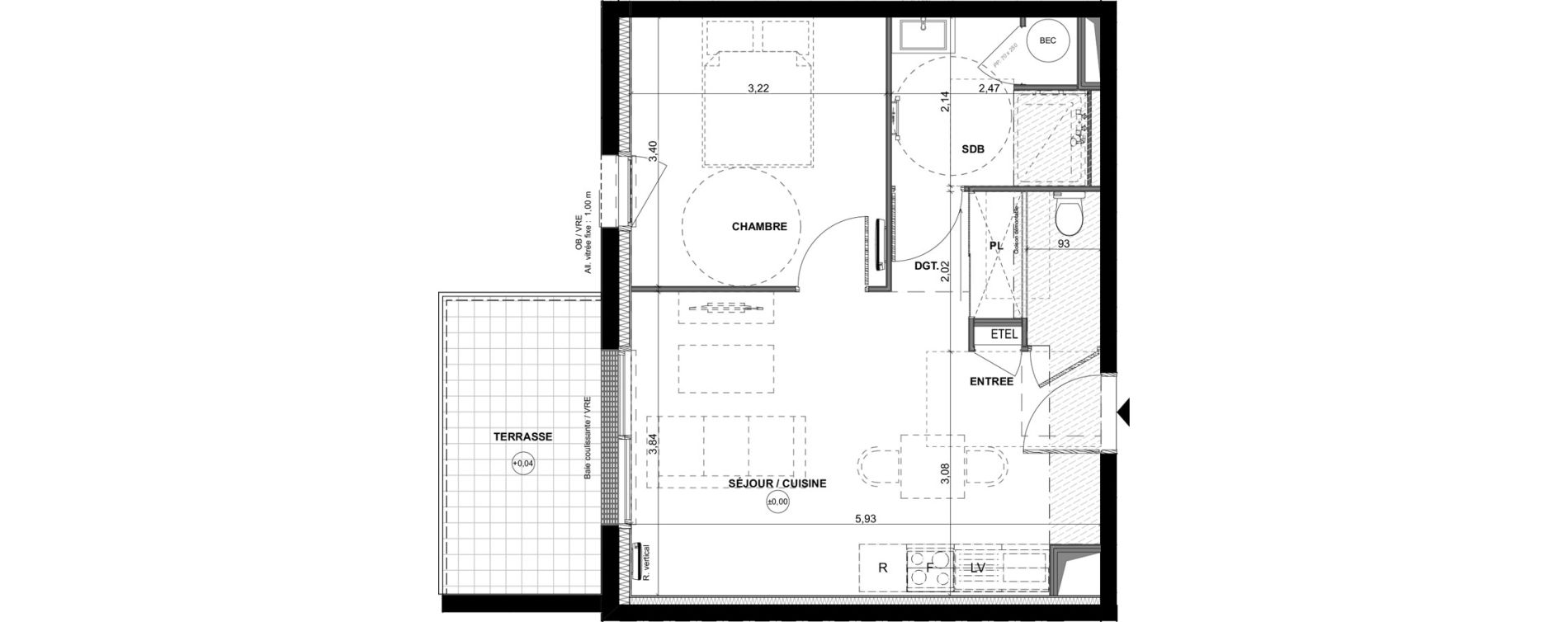 Appartement T2 de 41,11 m2 &agrave; Saint-Hilaire-De-Riez Centre