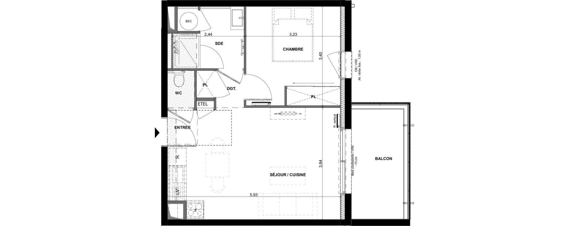 Appartement T2 de 41,03 m2 &agrave; Saint-Hilaire-De-Riez Centre