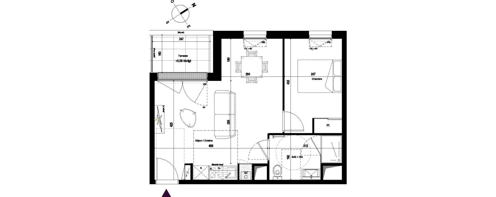 Appartement T2 de 41,38 m2 &agrave; Saint-Jean-De-Monts Centre