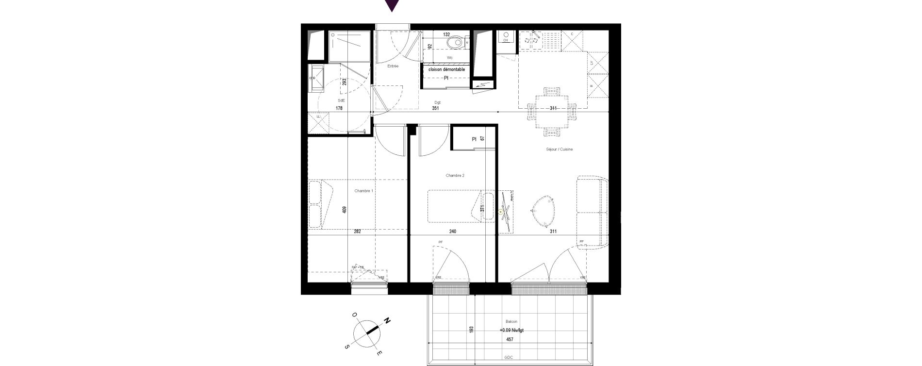 Appartement T3 de 56,77 m2 &agrave; Saint-Jean-De-Monts Centre