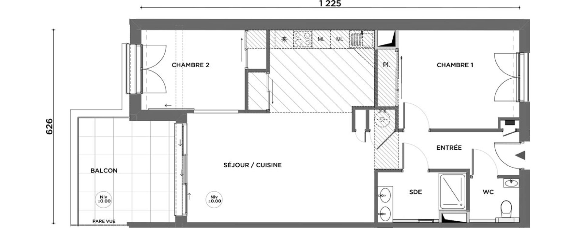 Appartement T3 de 67,80 m2 &agrave; Saint-Jean-De-Monts Esplanade de la mer