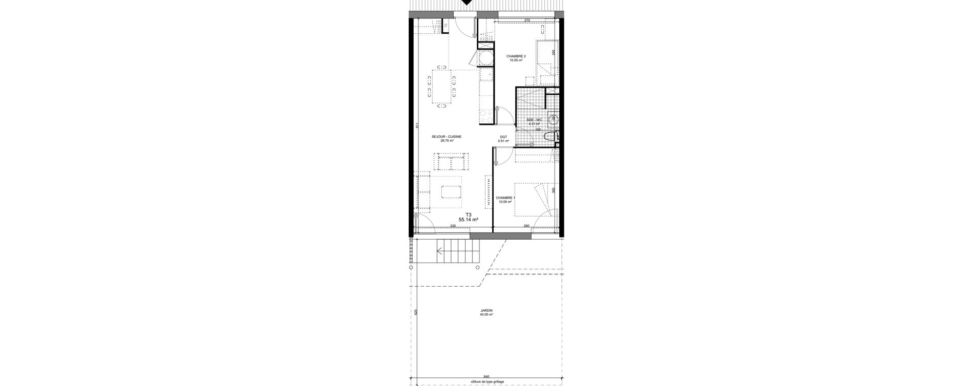 Appartement T3 de 55,14 m2 &agrave; Barcelonnette Centre