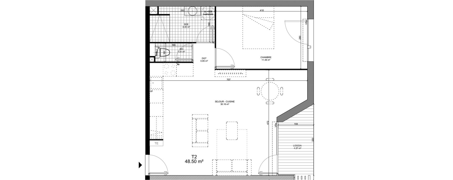 Appartement T2 de 48,50 m2 &agrave; Barcelonnette Centre