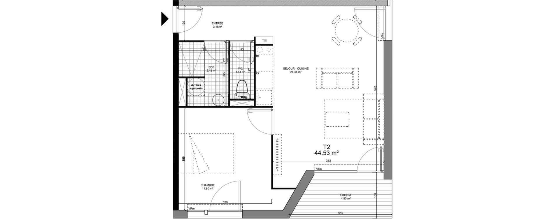 Appartement T2 de 44,53 m2 &agrave; Barcelonnette Centre