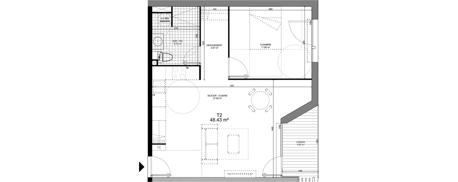 Appartement T2 de 48,43 m2 &agrave; Barcelonnette Centre