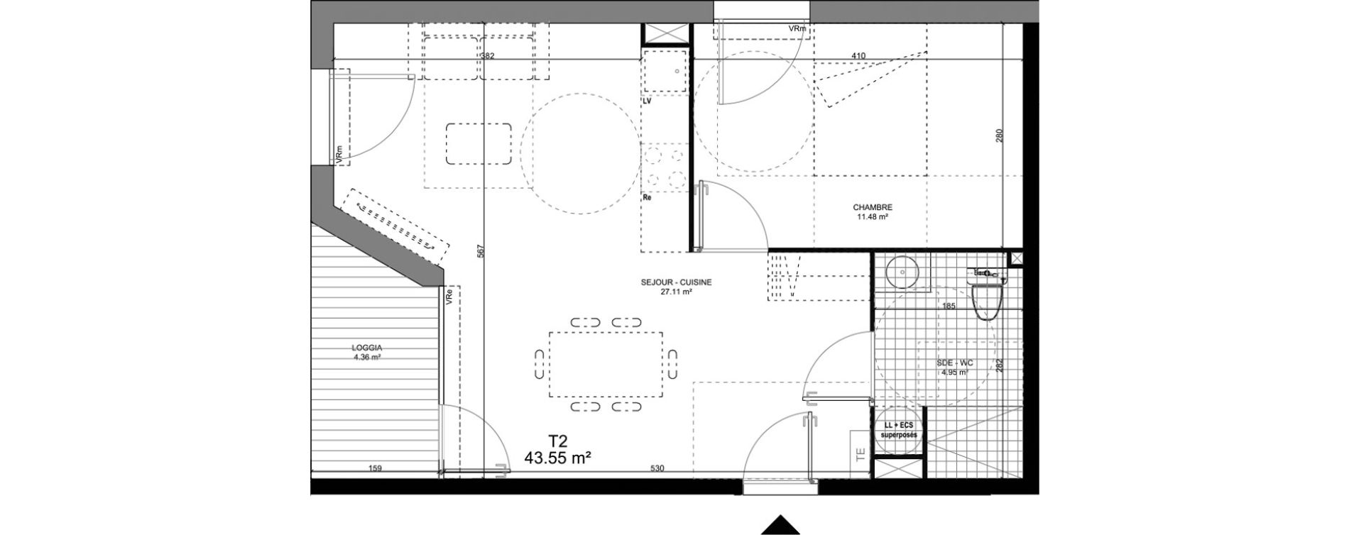 Appartement T2 de 43,55 m2 &agrave; Barcelonnette Centre