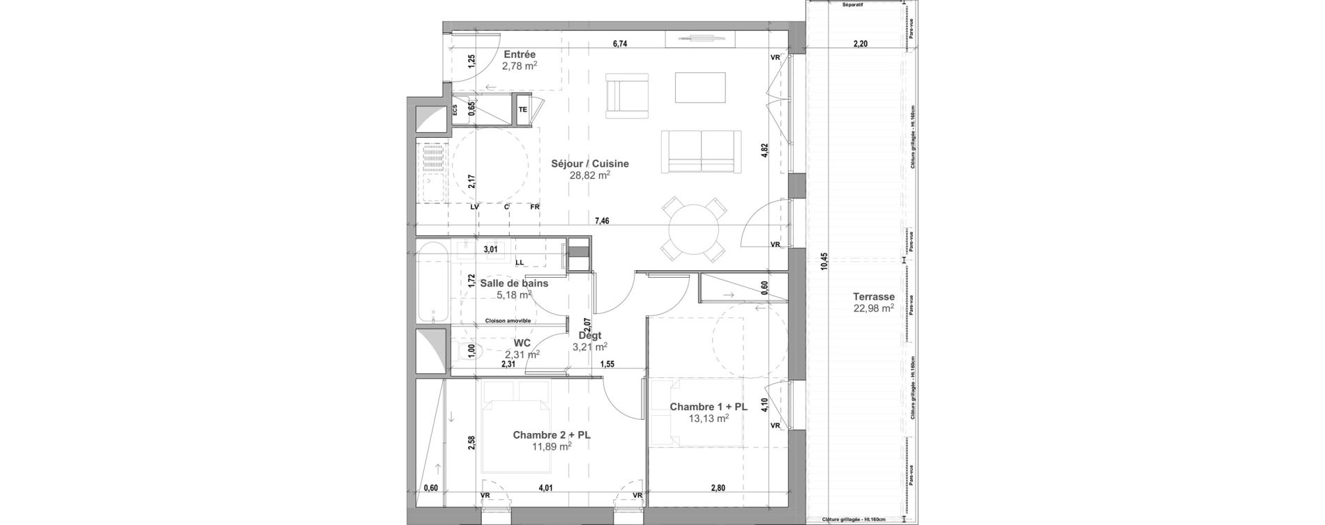 Appartement T3 de 67,32 m2 &agrave; Manosque Les serrets