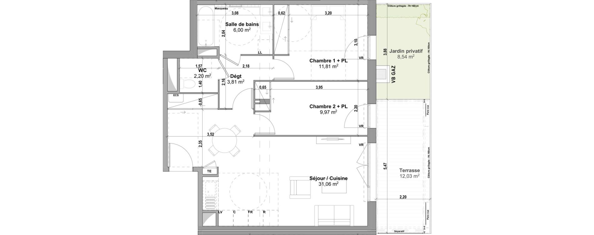 Appartement T3 de 64,85 m2 &agrave; Manosque Les serrets